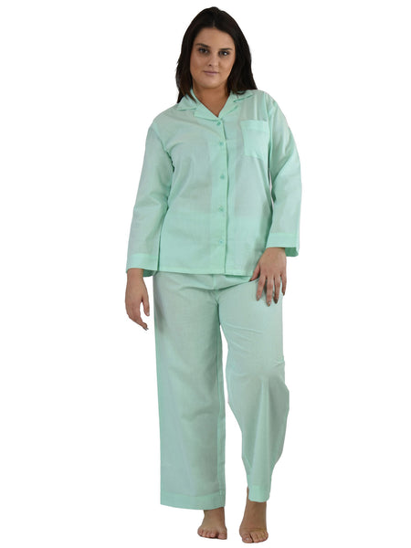 Women's Pajama Set / Pajamas / Pyjamas / PJs, 100% Cotton, Solid Colors