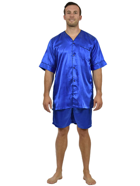 Men's Pajama Set / Pajamas / Pyjamas / PJs, Satin, Short-Sleeve V-Neck with Shorts